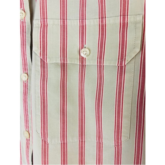 Lauren Ralph Lauren Utility Shirt S NWT Striped Cotton, Double Pockets, Epaulets - Picture 5 of 7